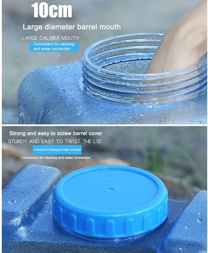 RUYI Wasserkanister mit Hahn und Schraubdeckel, Camping Wasserkanister BPA-frei Trinkwasserkanister,