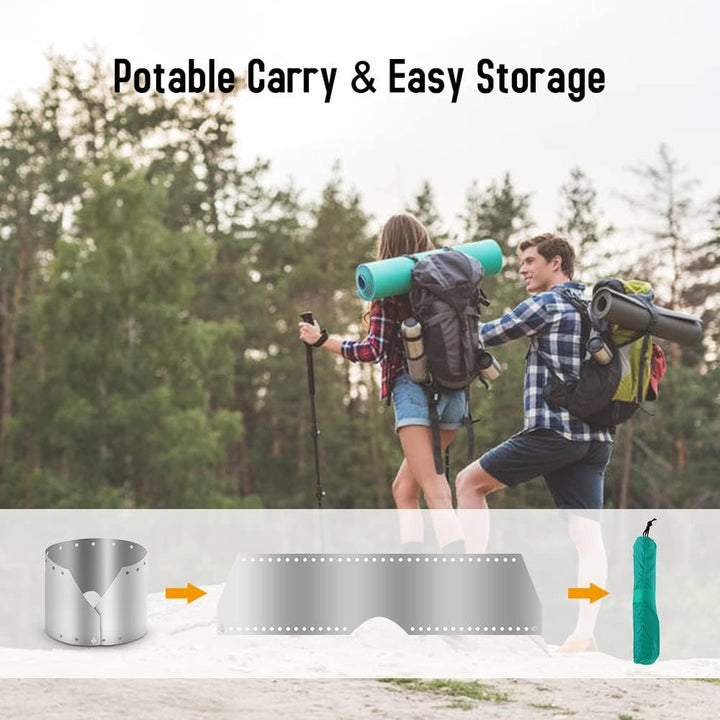 Lixada Ultraleichter Titan Outdoor Campingkocher Windschutz Regenschirm Winddichte Platte 18cm