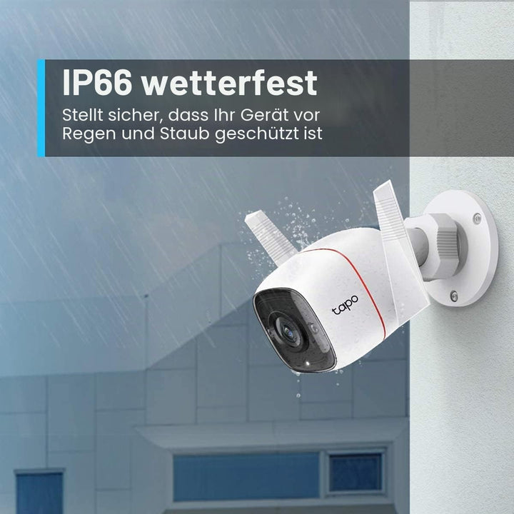 TP-Link Tapo C310 Überwachungskamera Aussen, WLAN IP Kamera, 3MP Hochauflösung, 30m Nachtsicht, Bewe
