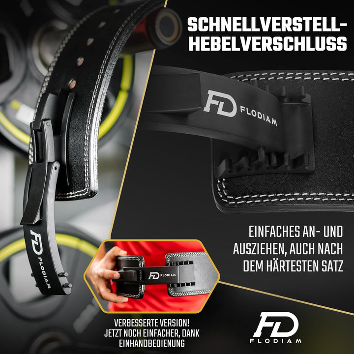 Profi Gewichthebergürtel Full Power Design Herren & Damen [Schnellverstell] Hebelverschluss Gym Lift