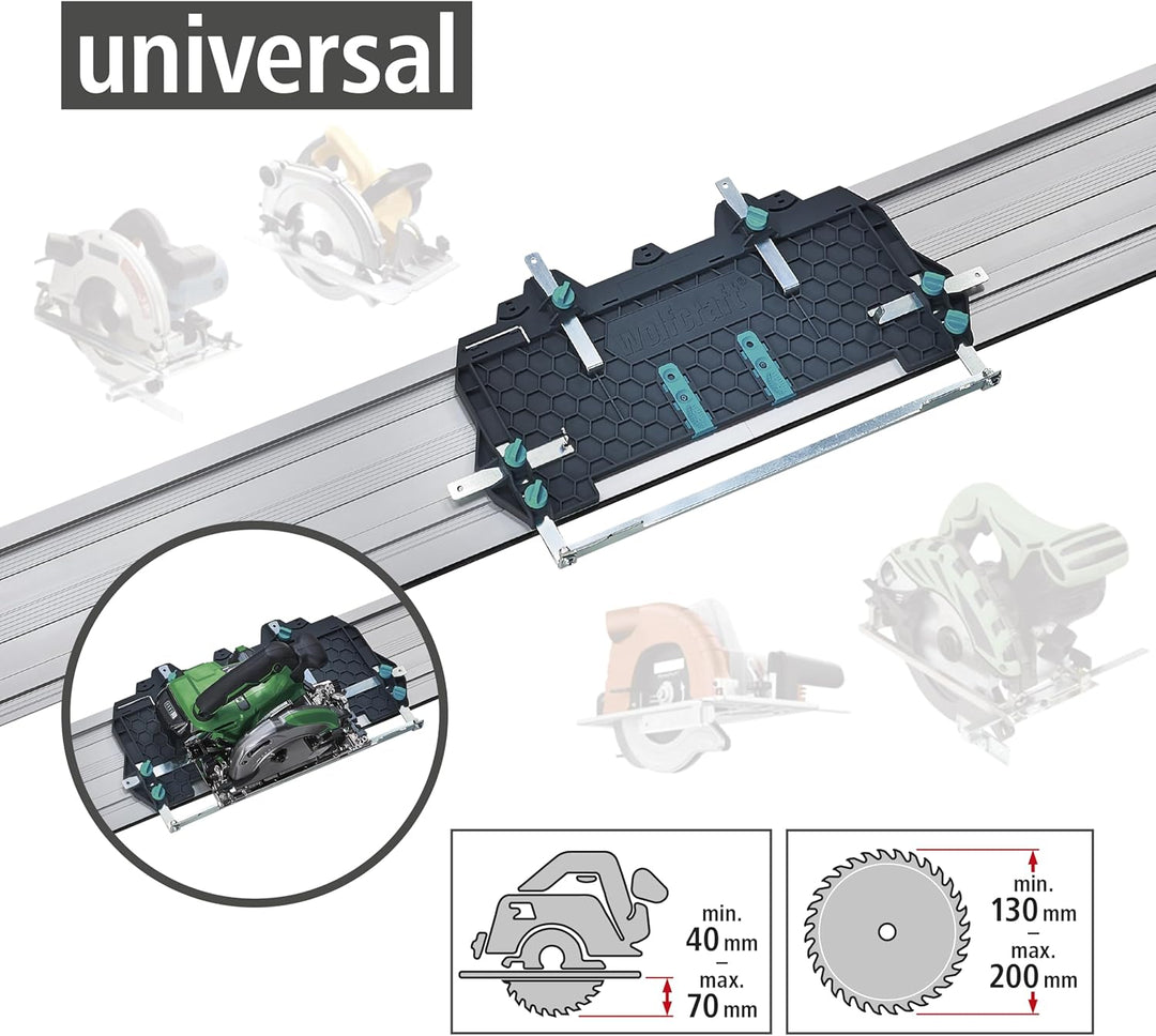 wolfcraft I FKS 145 - Führungsschiene für Handkreissägen I 6913000 I für Schnitte bis 110 cm I platz
