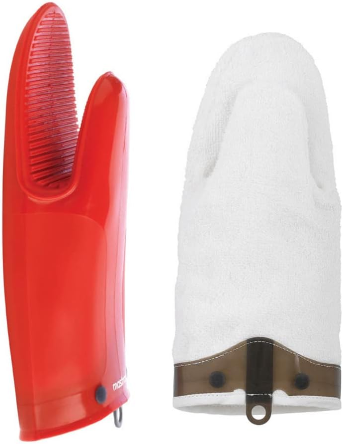 MASTRAD Gant Orka TEX - Ofenhandschuh aus Silikon und Baumwolle - rutschfeste Rillen - sehr widersta