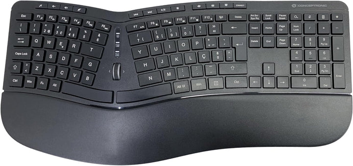 Conceptronic ORAZIO02PT Ergo Kabelloses Set aus ergonomischer Tastatur und vertikaler Maus, portugie