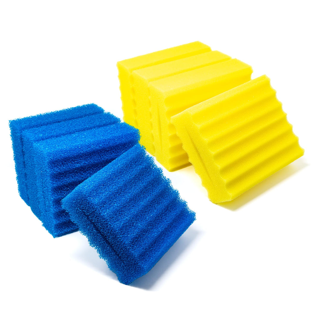 Pondlife 8 STK. Filterschwämme 2 Blaue & 2 gelbe passend für SunSun CBF 350 auch für Osaga
