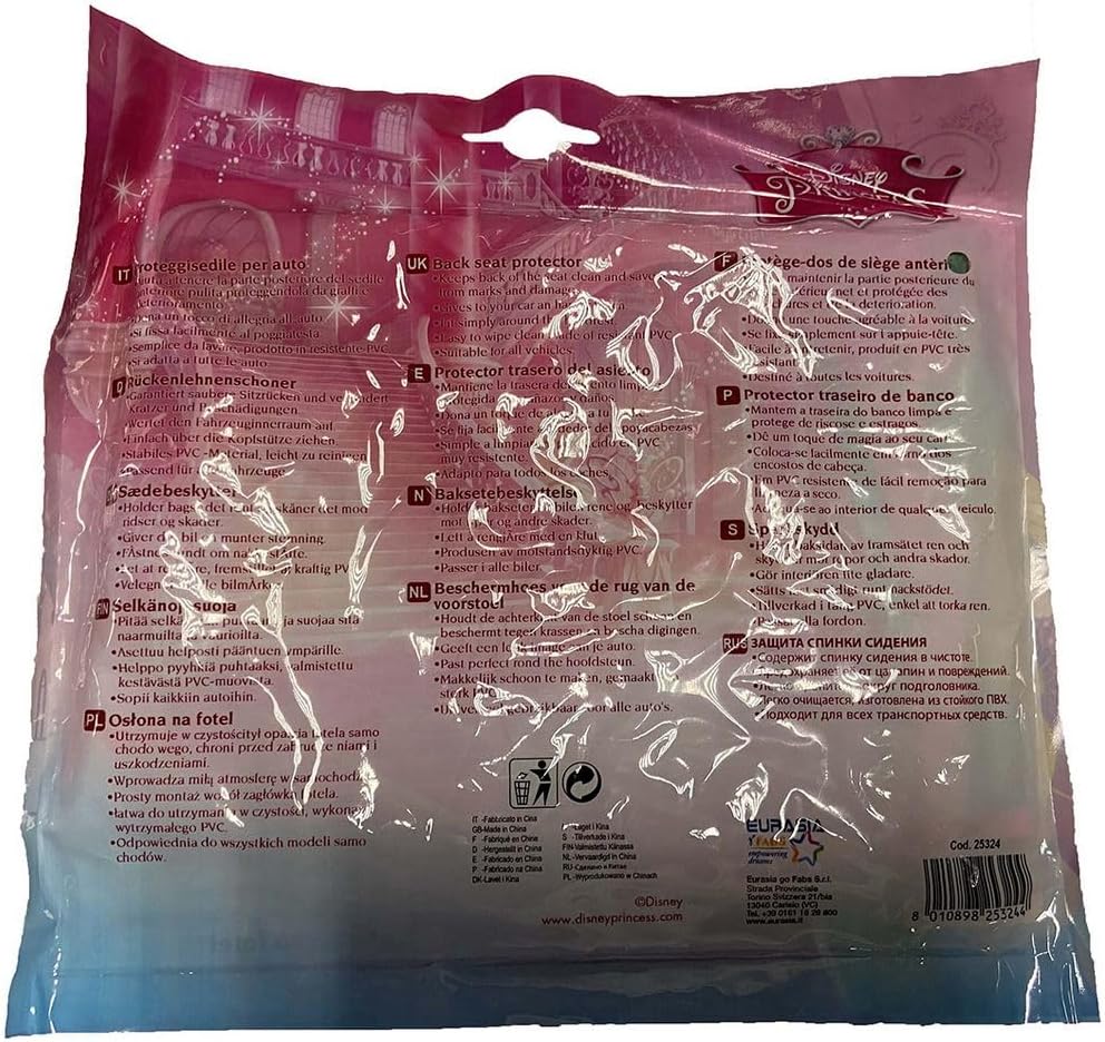 Disney Tataway Universeller Autositzschutz für Vordersitz aus PVC, 45 x 57 cm, Cinderella-Print, ros