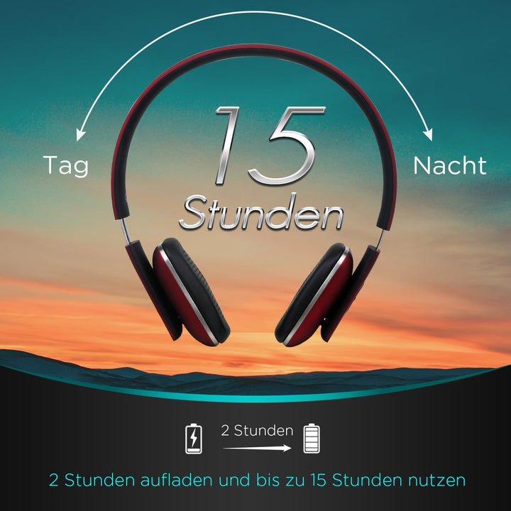 August EP636 - Bluetooth v4.1 NFC Kopfhörer - kabellose Bluetooth Stereo Kopfhörer mit Freisprechfun