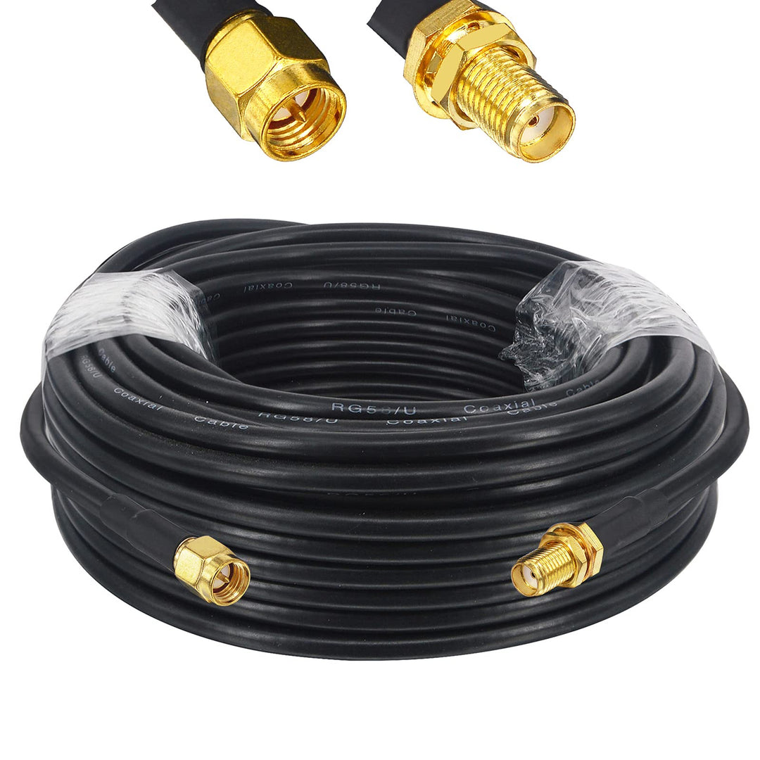 WLAN-Antennenkabel, 15 m, RG58, SMA-Stecker auf Buchse, geringer Verlust, 50 Ohm, Verlängerungskabel