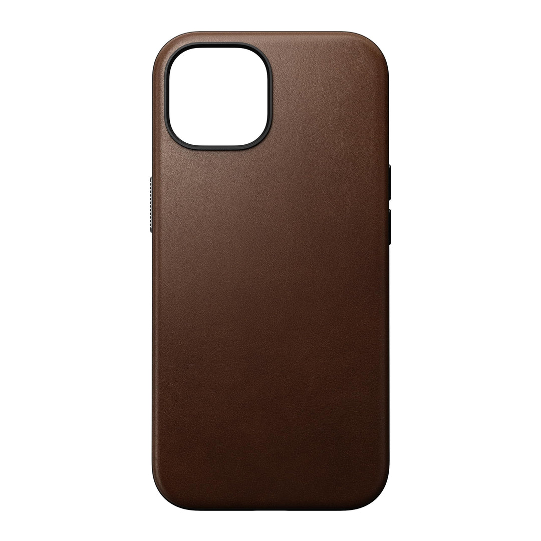 NOMAD Modern Leather Case | für iPhone 15 | Schutzhülle aus Polycarbonat und hochwertigem Echtleder