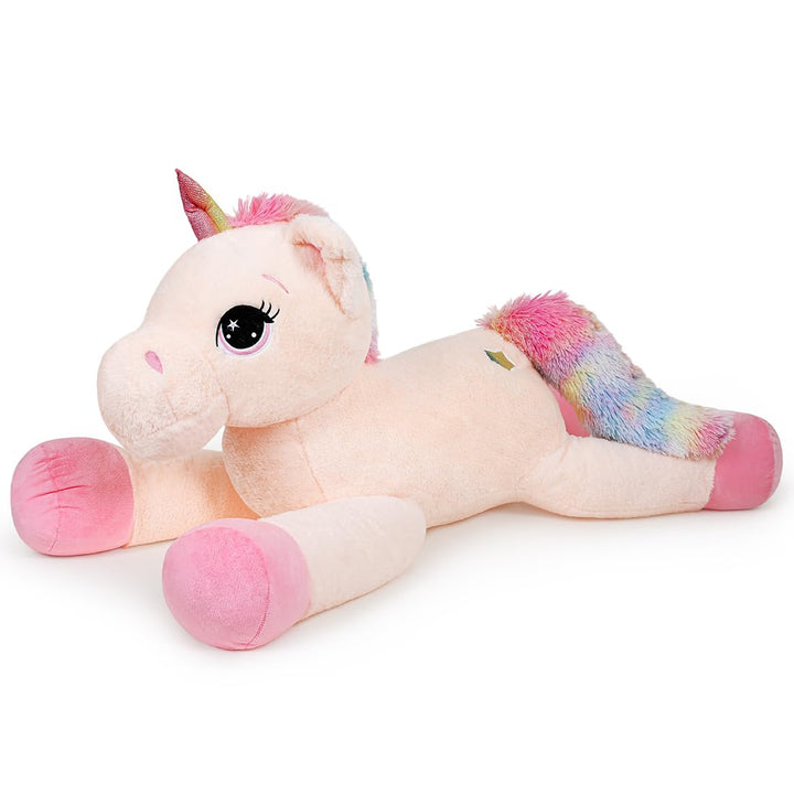SNOWOLF Lange Einhorn Plüsch Kissen Gefüllte Tier Spielzeug Nettes weiches Einhorn Plüsch Umarmungsk