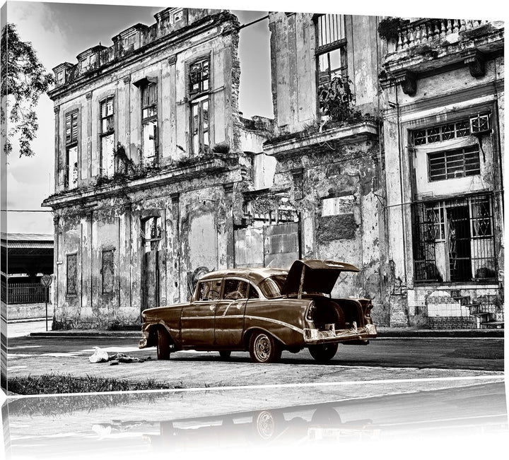 Pixxprint die Strassen Havannas als Leinwandbild/Grösse: 100x70 cm/Wandbild/Kunstdruck/fertig bespan