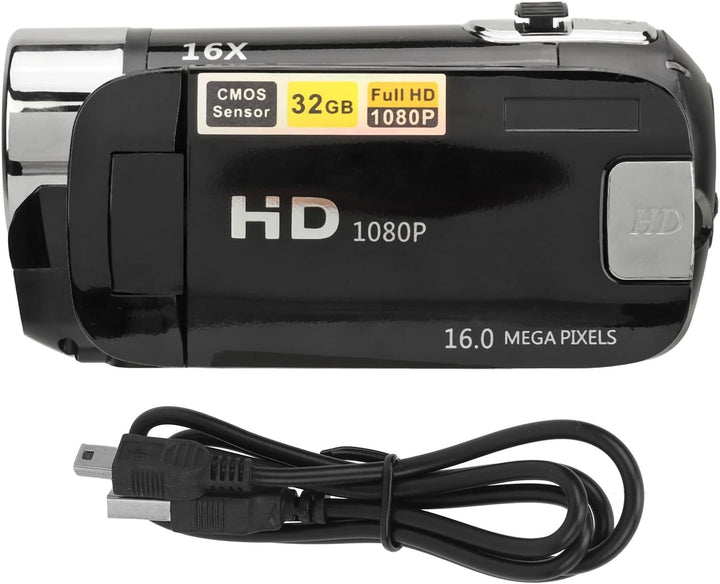 D90 16MP Digitalkamera mit 1080P Full-HD-Videofunktion, 2,4 Zoll drehbarem Display, 16-fach Zoom, Fi