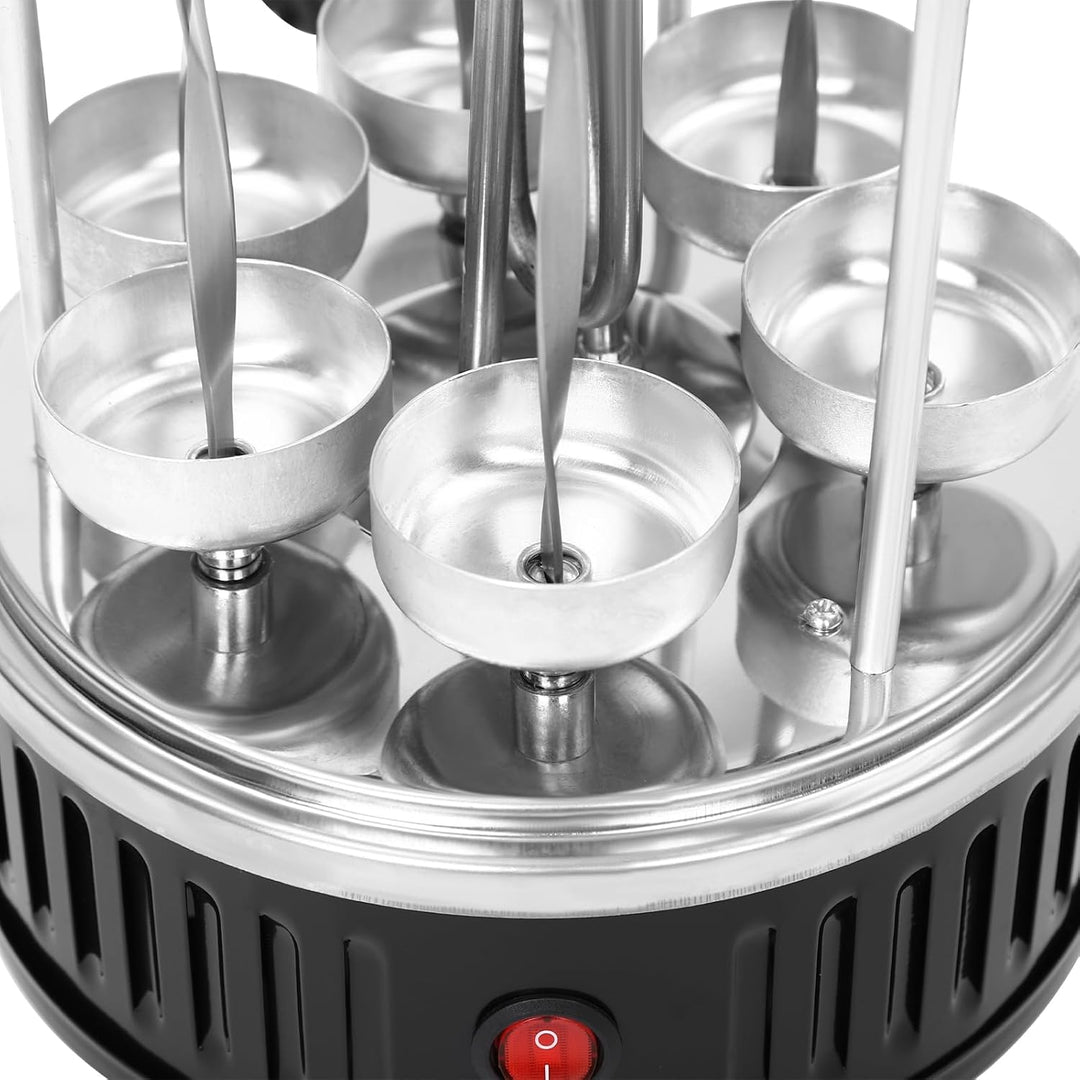 Elektrogrill, 1000W Vertikaler Elektrischer Grill mit 6 Spiesse, Schaschlikgrill Kebap Grill 220-240