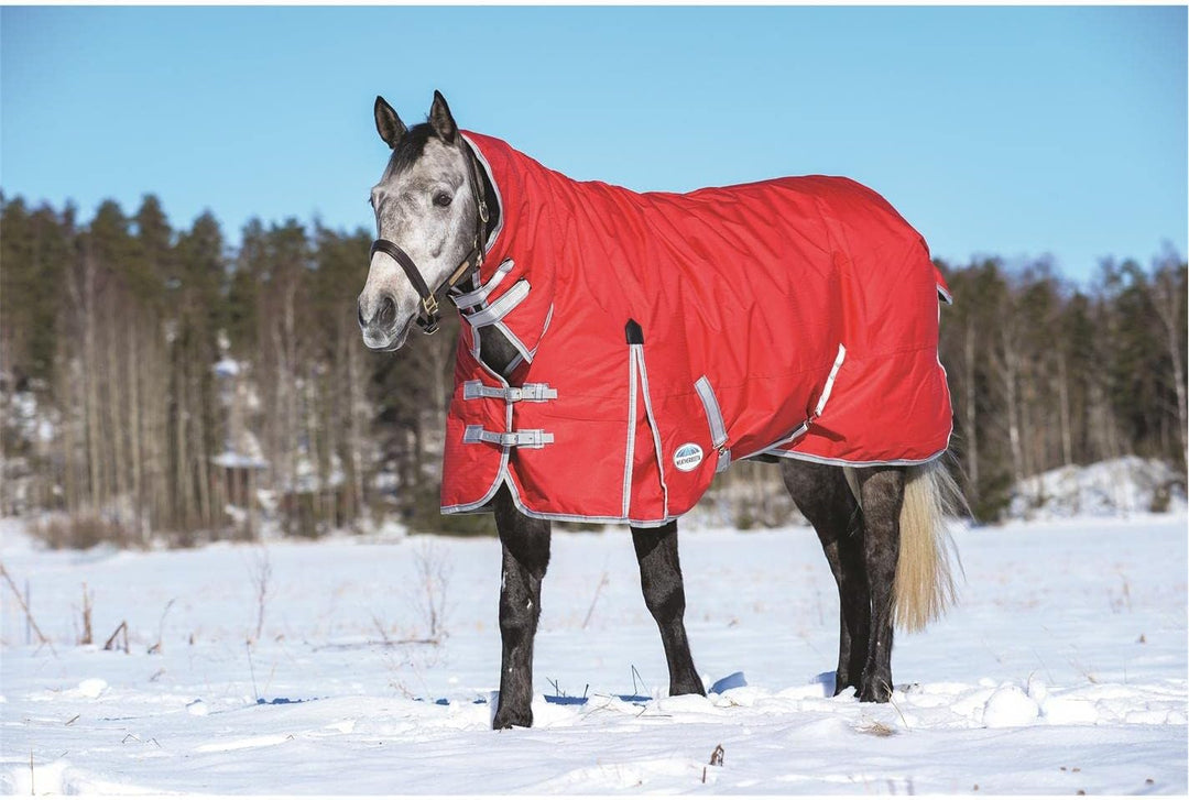 Weatherbeeta ComFiTec Classic Medium Combo Turnout Rug 6ft Red Silver Navy, 6ft Red Silver Navy