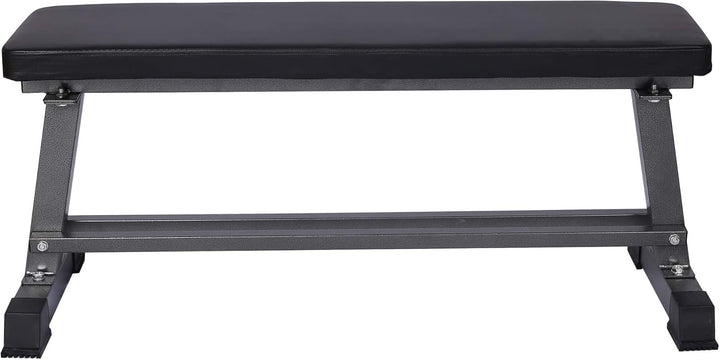 Wiltec Flachbank 1050 x 380 x 460 mm mit Hantelablage und Polster, Hantelbank für Muskel- und Kraftt