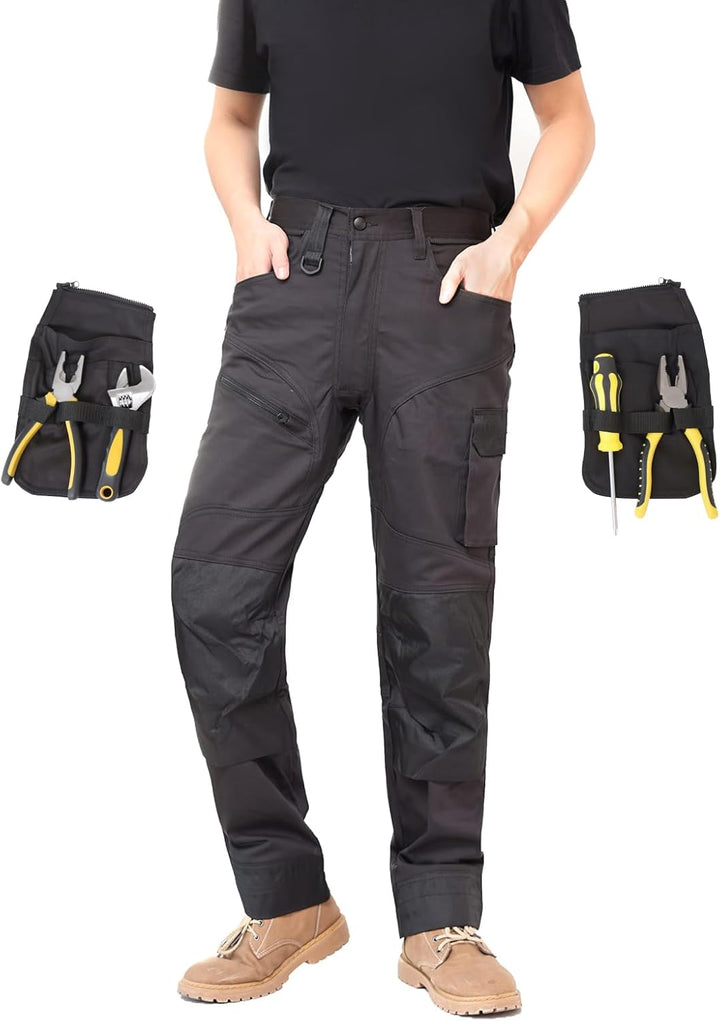 WORK IDEA Arbeitshosen männer, Hose mit multifunktionalen Taschen, Hose mit abnehmbaren Flugtaschen,