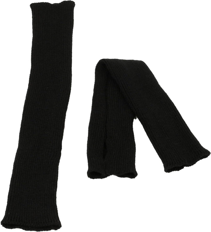 2Paar gestrickte Handschuhe Kaschmir Mischung lange Armstulpen Ellbogenstulpen fingerlose Fäustlinge