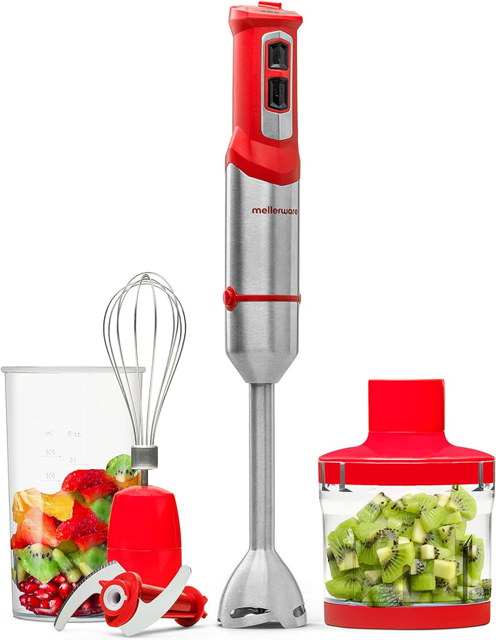 Mellerware - Handmixer Spiro! | 1000W Elektrohacker | Edelstahl | Einstellbare Geschwindigkeit | LED