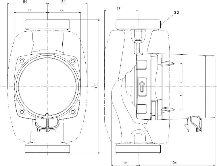 Grundfos Heizungsumwälzpumpe ALPHA2 230 V, PN 10, 180mm Typ 32-60, Rp 1