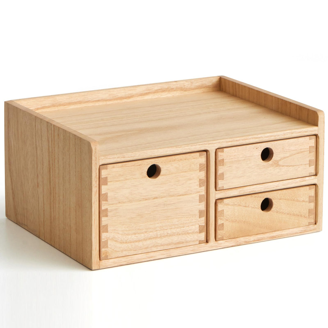 KIRIGEN Wood Desktop Organizer mit Schubladen Home Workspace Office Supplies Wooden Storage Box Shel