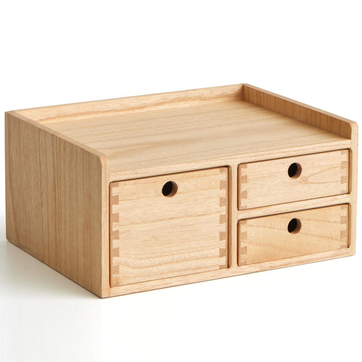 KIRIGEN Wood Desktop Organizer mit Schubladen Home Workspace Office Supplies Wooden Storage Box Shel