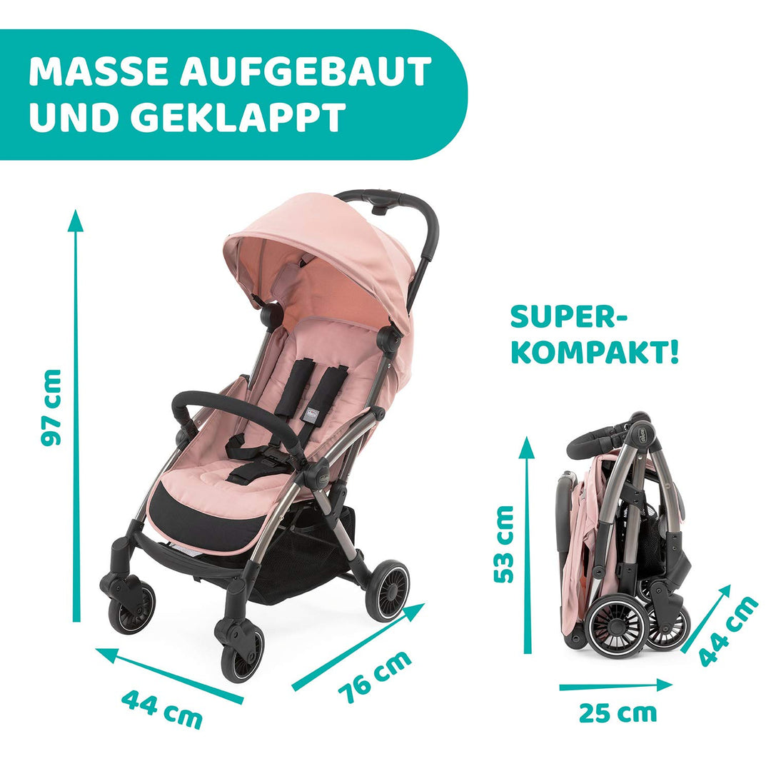 Chicco Cheerio Compact Hundewagen von 0 bis 15 kg, ultraleicht, zusammenklappbar und neigbar mit Sch