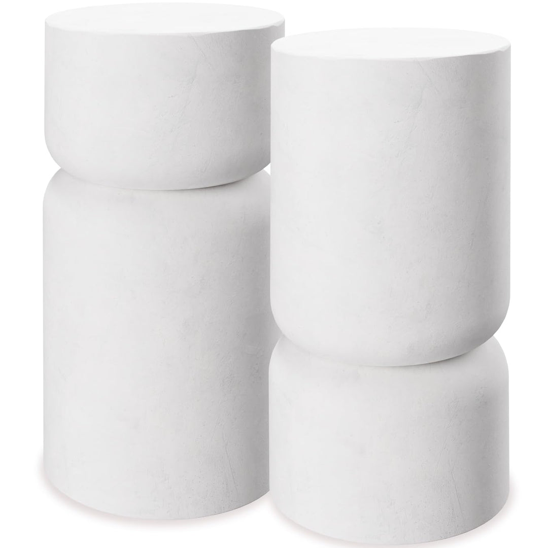 tectake® 2er Set runder Couchtisch weiss, Beistelltisch rund, Aesthetic Room Decor, Moderne Möbel fü