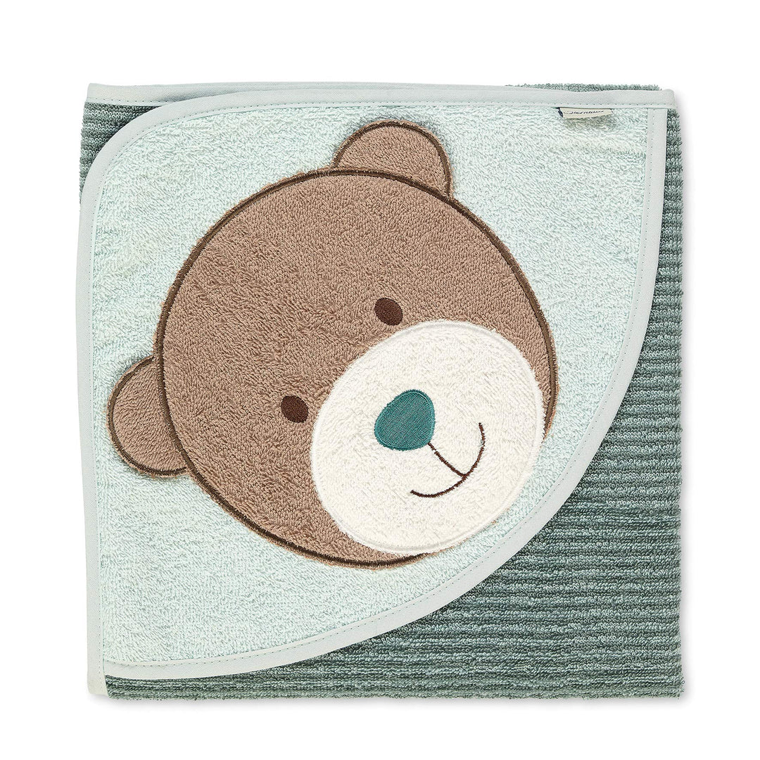 Sterntaler Motiv-Kapuzenbadetuch Bär Ben, Alter: ab 0 Monaten, 80 x 80 cm, Mittelgrün, Ben