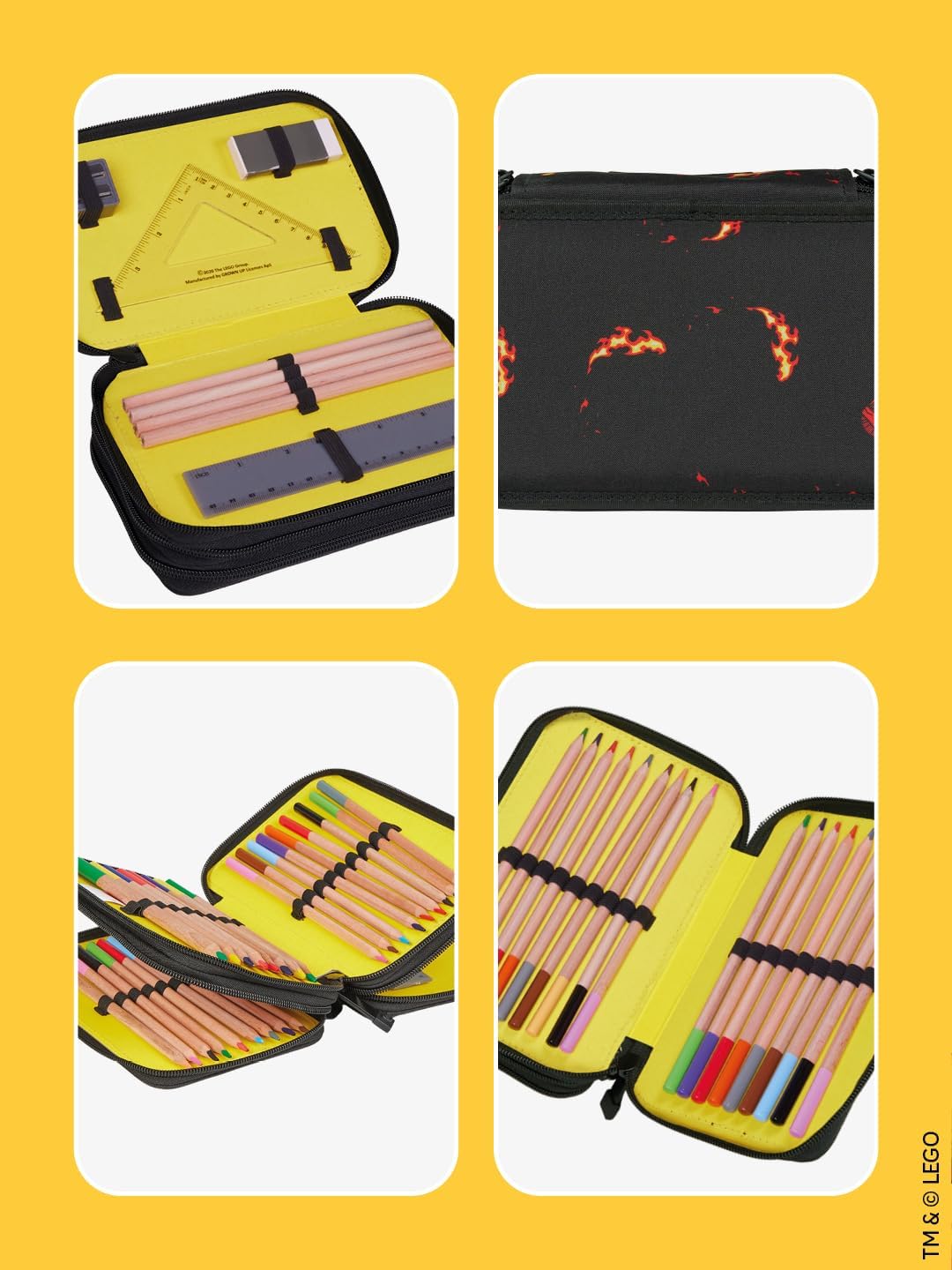 SKANDO BAGS LEGO® NINJAGO® Federmäppchen Junge gefüllt Kai – 3-Fach Federmappe mit 3 Fächern, Schulz