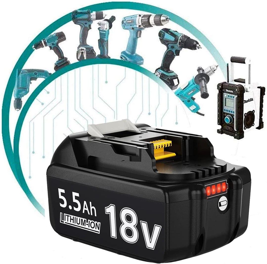 2 Stück 18V 5.5Ah/5500mAh Ersatzakku für Akku Li-ion BL1850 BL1850B BL1830 BL1860B BL1845 BL1835 BL1