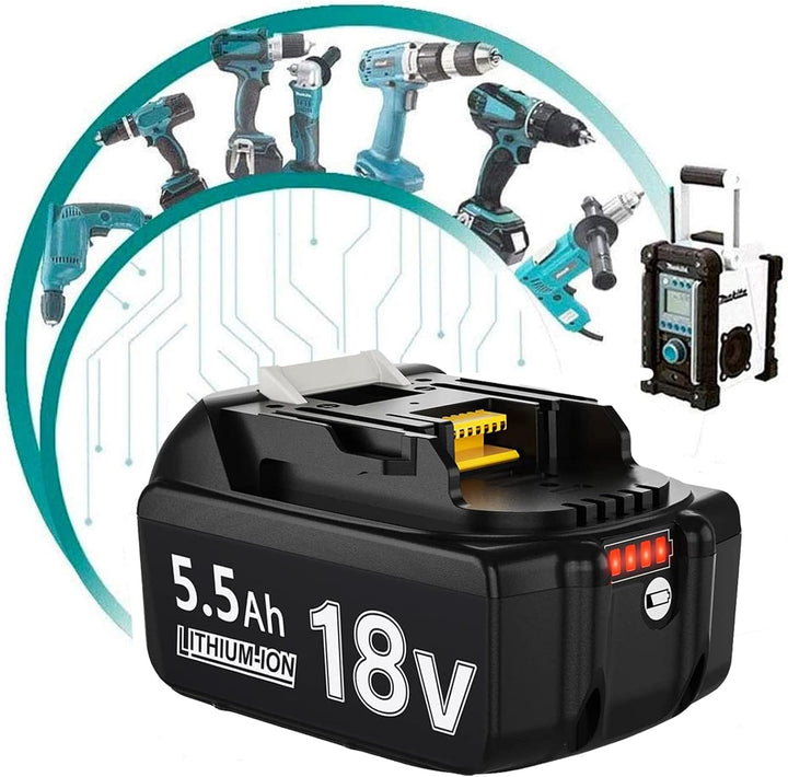 2 Stück 18V 5.5Ah/5500mAh Ersatzakku für Akku Li-ion BL1850 BL1850B BL1830 BL1860B BL1845 BL1835 BL1