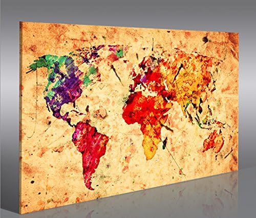 islandburner Bild Bilder auf Leinwand Alte Weltkarte Vintage 1p XXL Poster Leinwandbild Wandbild art