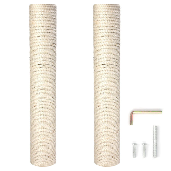 Pinkgarden Ersatz-Kratzbaum für Katzen, Sisal, 40 cm, 2 Stück M8 Ersatz-Kratzbaumteile für die Renov