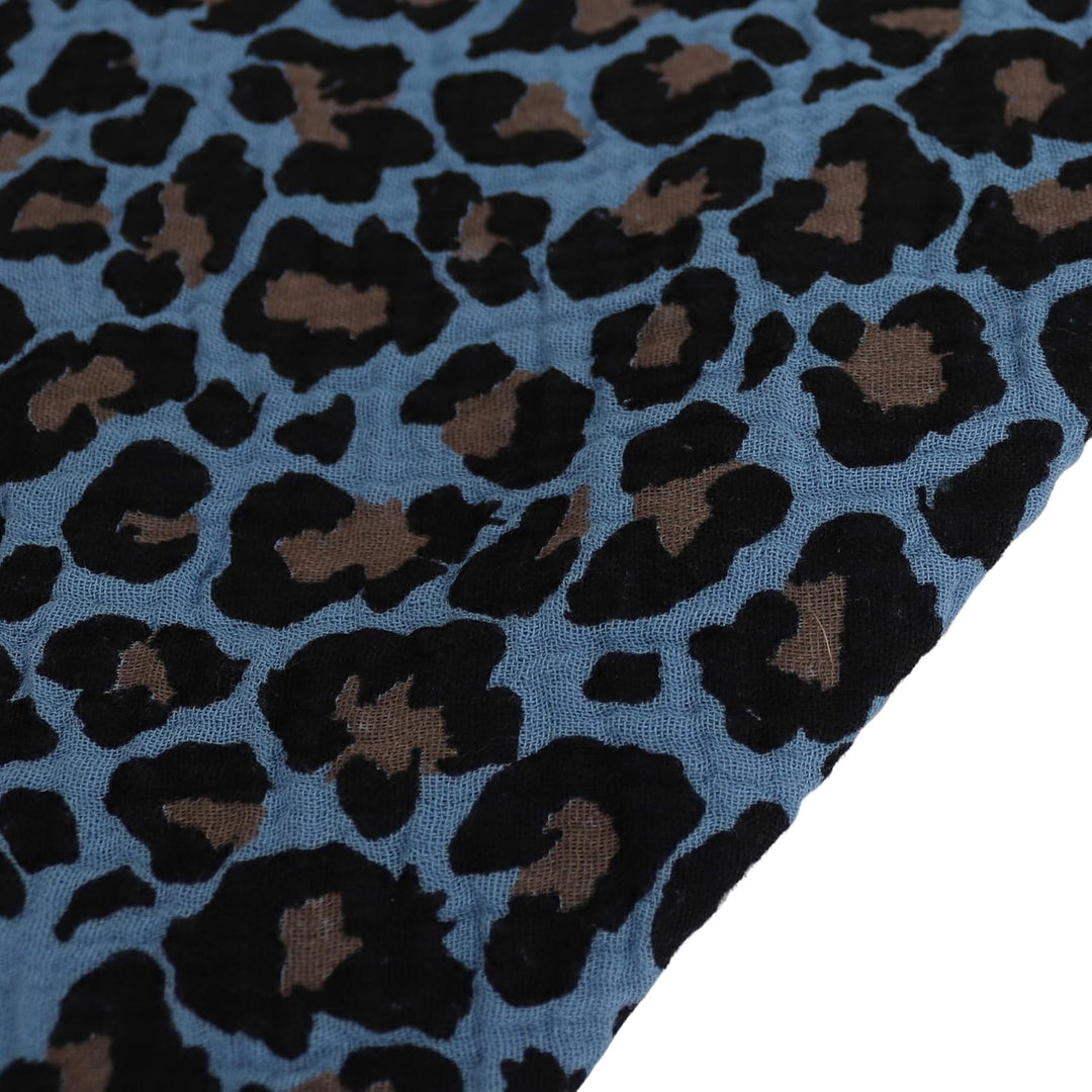 Damen Musselin Halstuch Made in Italy mit Leoprint oder Unifarben – Leichtes Dreieckstuch für Frühli