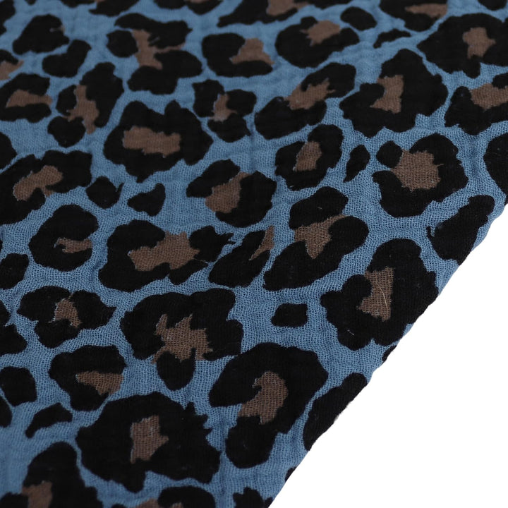 Damen Musselin Halstuch Made in Italy mit Leoprint oder Unifarben – Leichtes Dreieckstuch für Frühli
