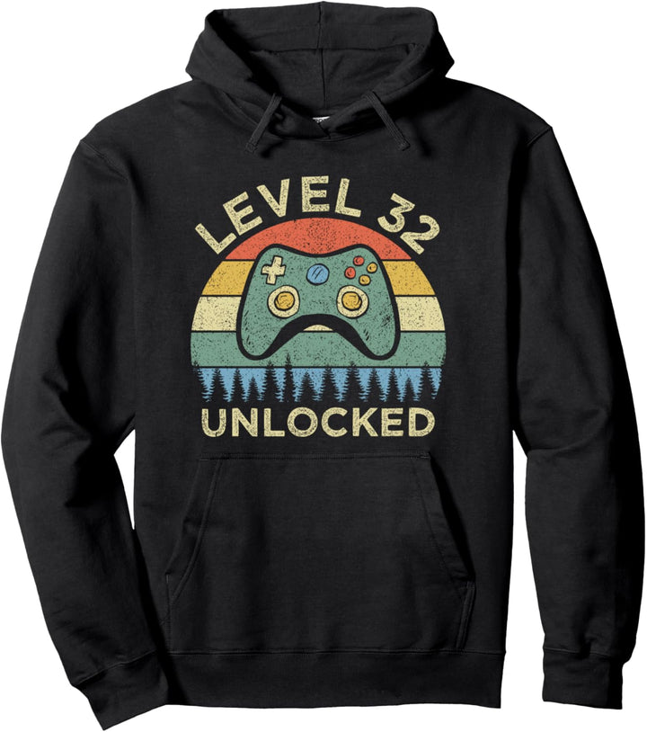 32. Geburtstag Level 32 Gamer 32 Jahre altes Geschenk Pullover Hoodie