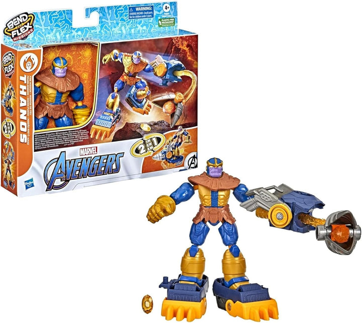 Hasbro Marvel Avengers Bend and Flex Missions Thanos Fire Mission Figure, 15-cm-Scale Bendable Toy f