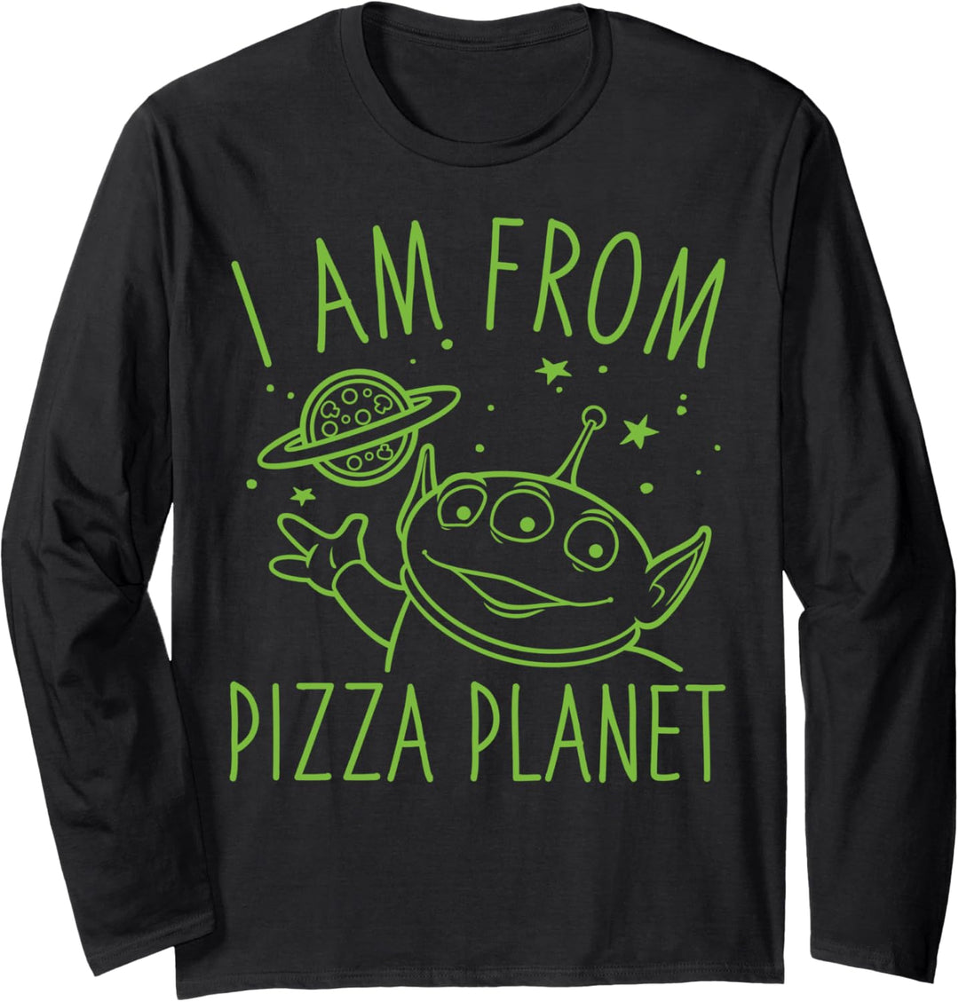 Disney Pixar Toy Story Alien From Pizza Planet Text Langarmshirt