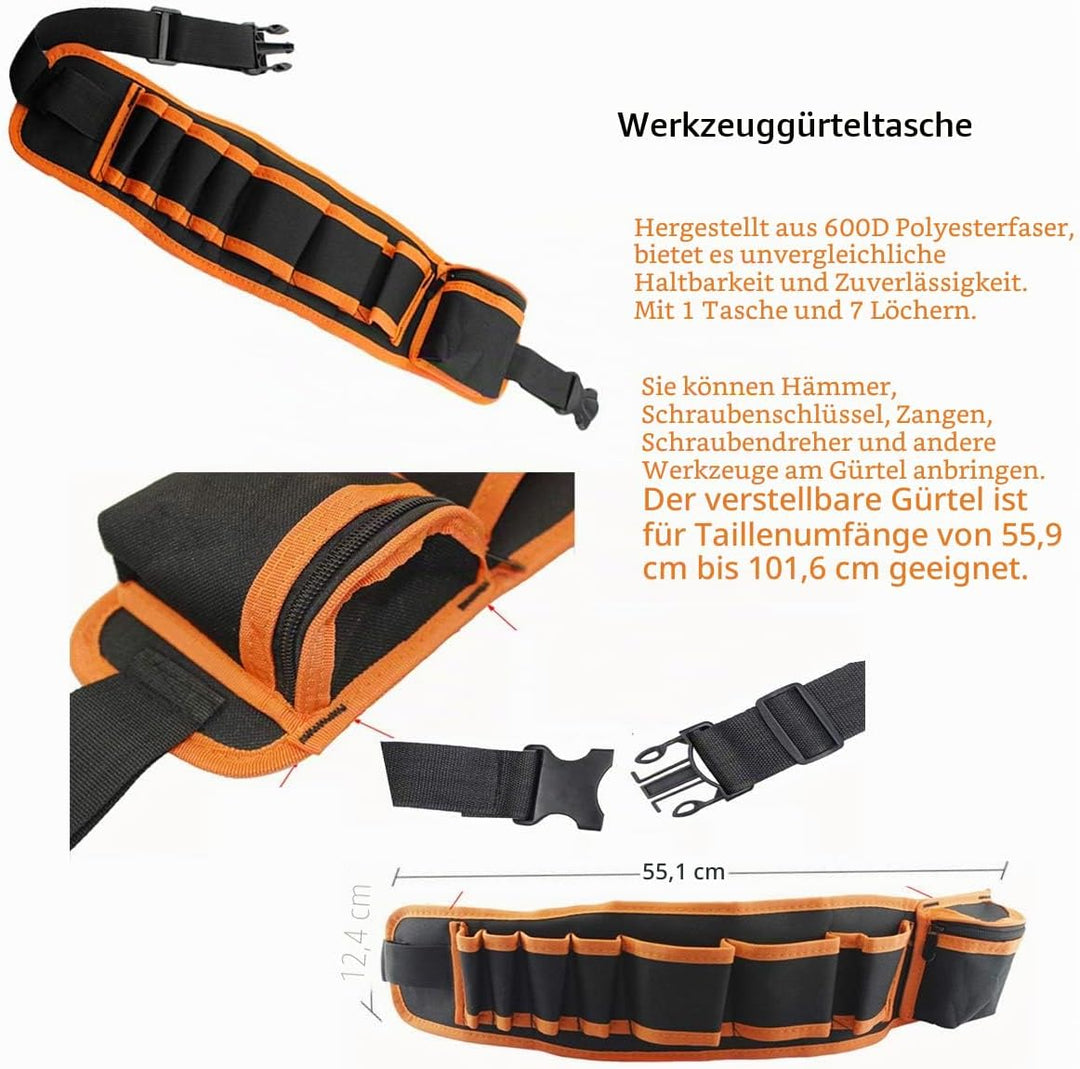 Kinder Werkzeug für Anfängern, Starter-Set für Kinder mit Werkzeugtasche, Werkzeuggürtel, Hammer, Za