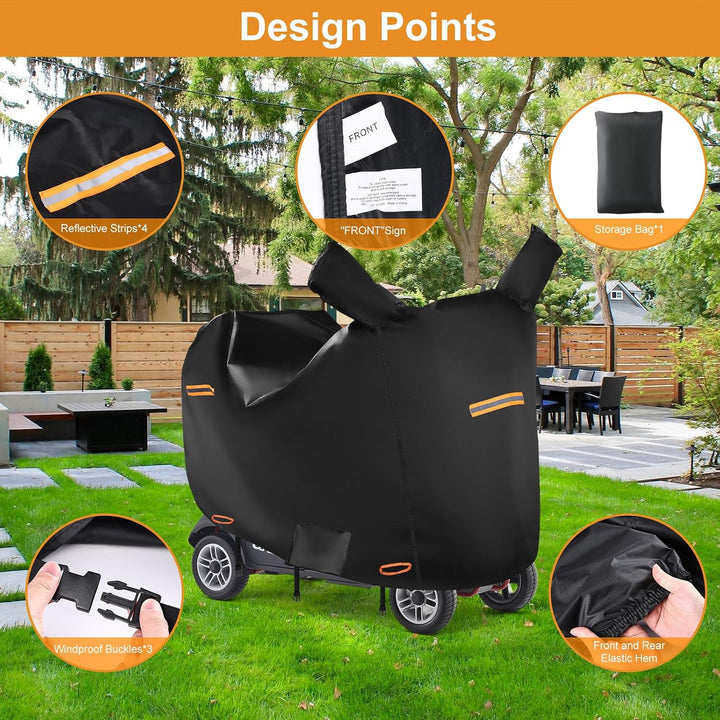 Abdeckung für Elektro-Scooter, wasserdicht, für den Aussenbereich, 420D-Oxford-Gewebe, Zubehör für 3