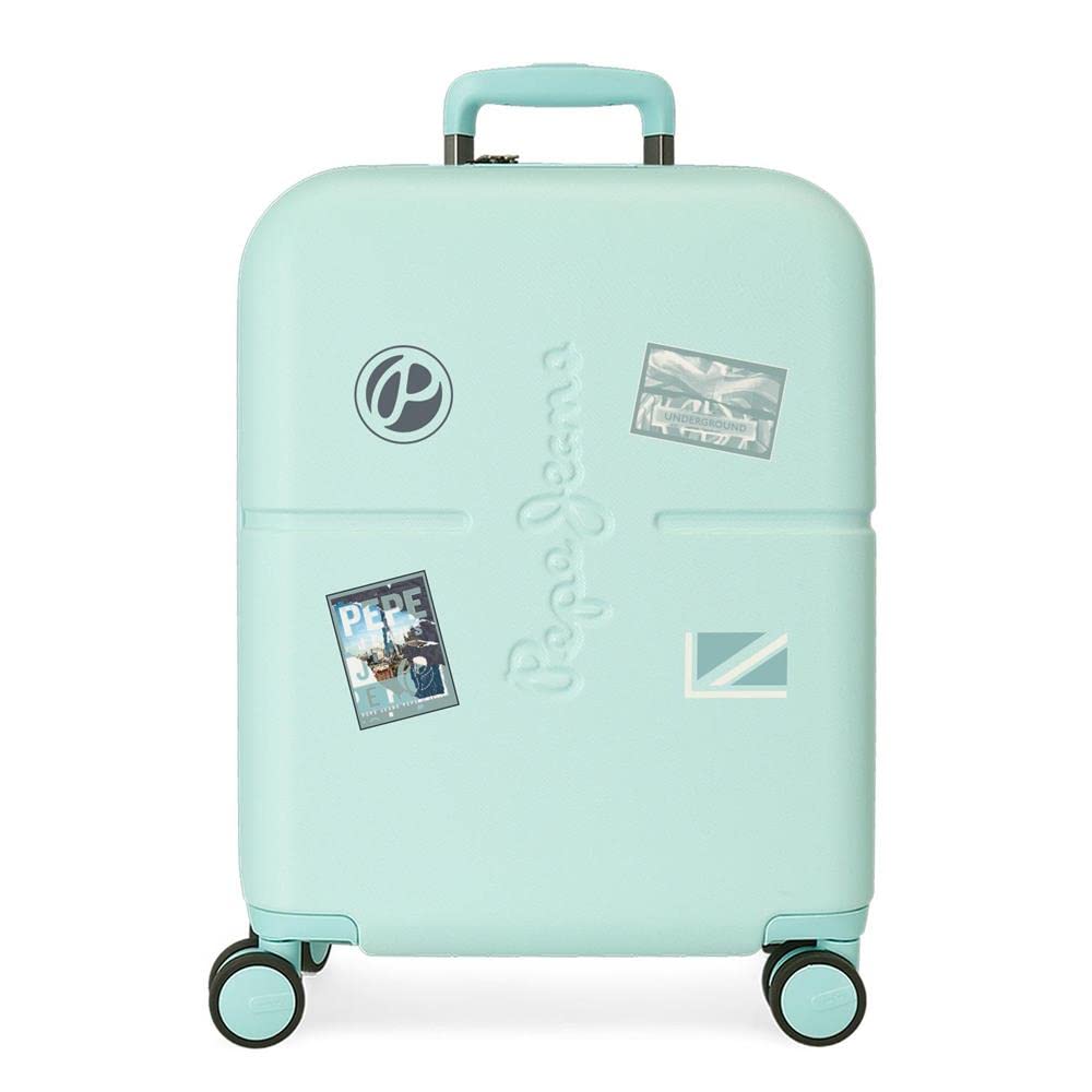 Pepe Jeans Chest Kabinentrolley, blau, 40 x 55 x 20 cm, starr, ABS-Verschluss, integriert, 37 l, 2,7