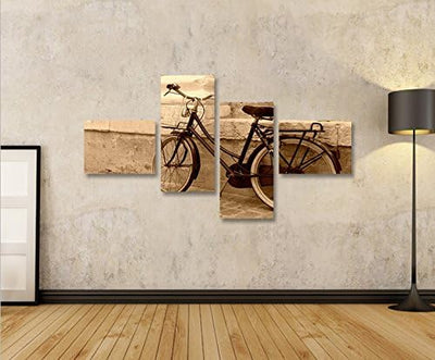 islandburner Bild Bilder auf Leinwand Hollandrad Sepia Retro Altes Fahrrad 4L XXL Poster Leinwandbil