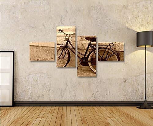 islandburner Bild Bilder auf Leinwand Hollandrad Sepia Retro Altes Fahrrad 4L XXL Poster Leinwandbil