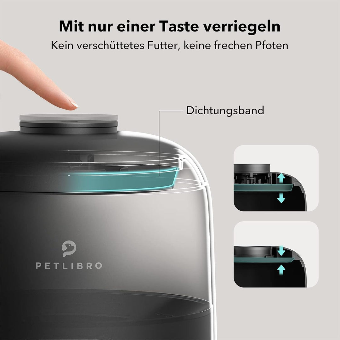 PETLIBRO Futterautomat Katze, Katzenfutterspender mit 180 Tagen Batterielebensdauer, Timed Katzenfut