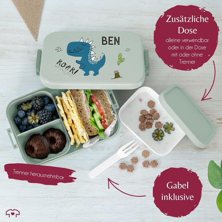 Bento Box Midi für Mepal Bentobox - Kinder Dino Brotbox Dinosaurier Lunchbox Dinosaurus Vesperdose D