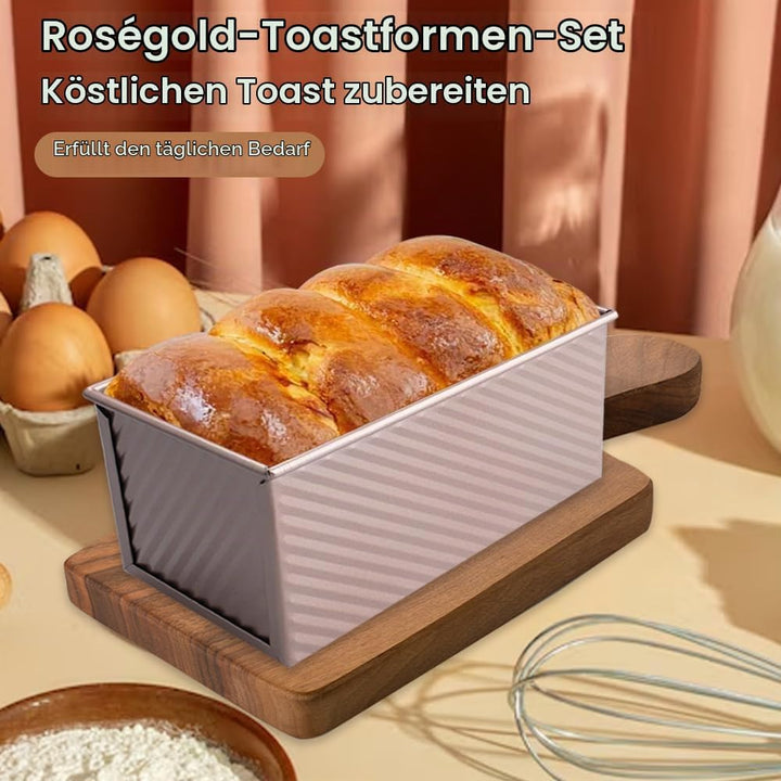 inodiref 2 Stück Brotbackform mit Deckel Antihaft Toastbrot Backform Kastenform mit Deckel mit Belüf