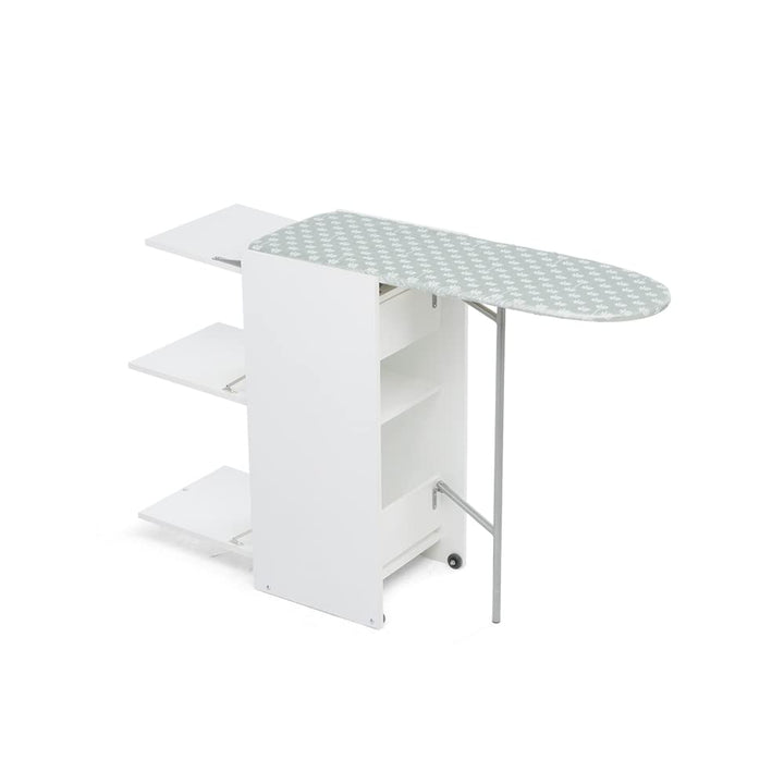 Foppapedretti 9900303310 Myhome Stir8 Tisch mit Regal und Bügelbrett zum Einklappen, Weiss, aus