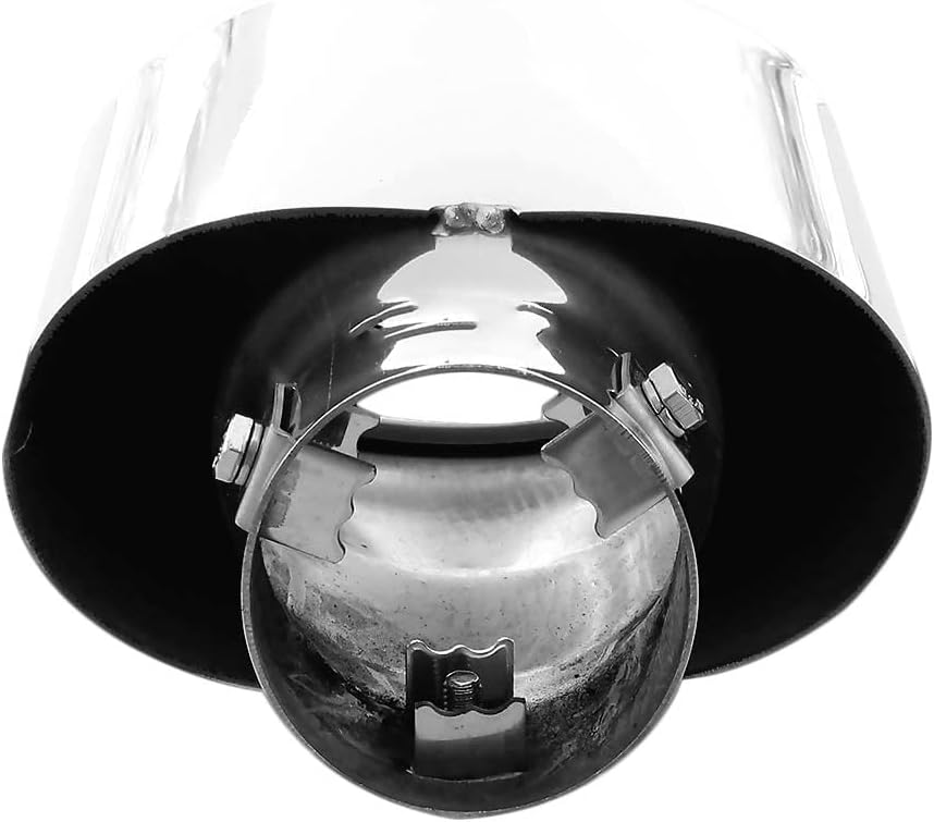 Auspuffblende Endrohr Auspuff Universell Schalldampf Edelstahl Oval bis 59mm Chrom AutoHobby