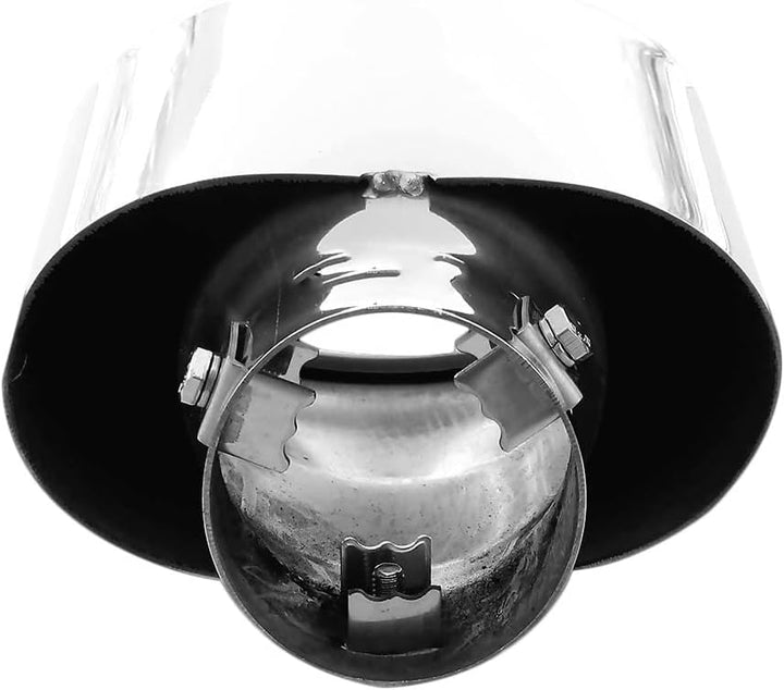 Auspuffblende Endrohr Auspuff Universell Schalldampf Edelstahl Oval bis 59mm Chrom AutoHobby