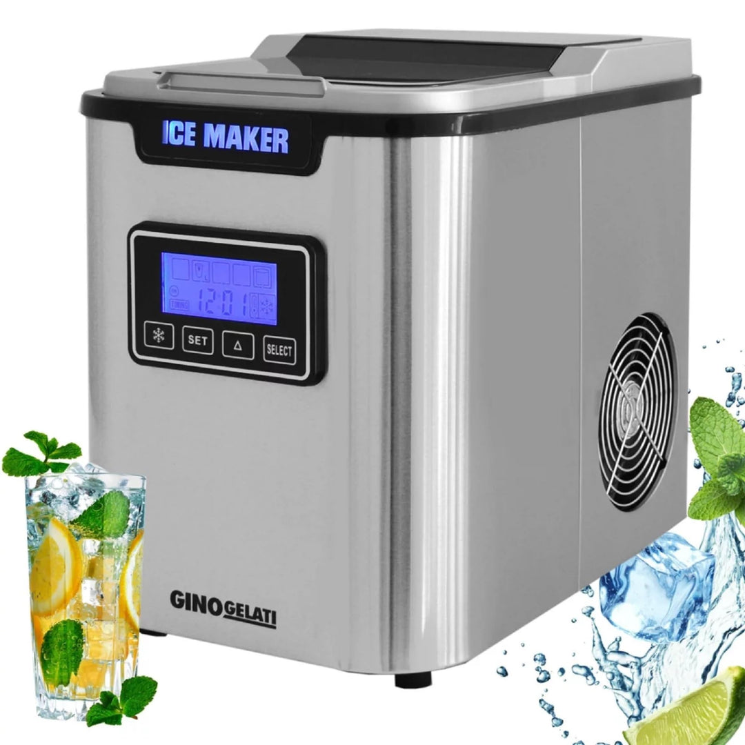 Syntrox Edelstahl Eiswürfelmaschine Silonax (LCD Display), Eiswürfelautomat, Eiswürfel in Minuten, E