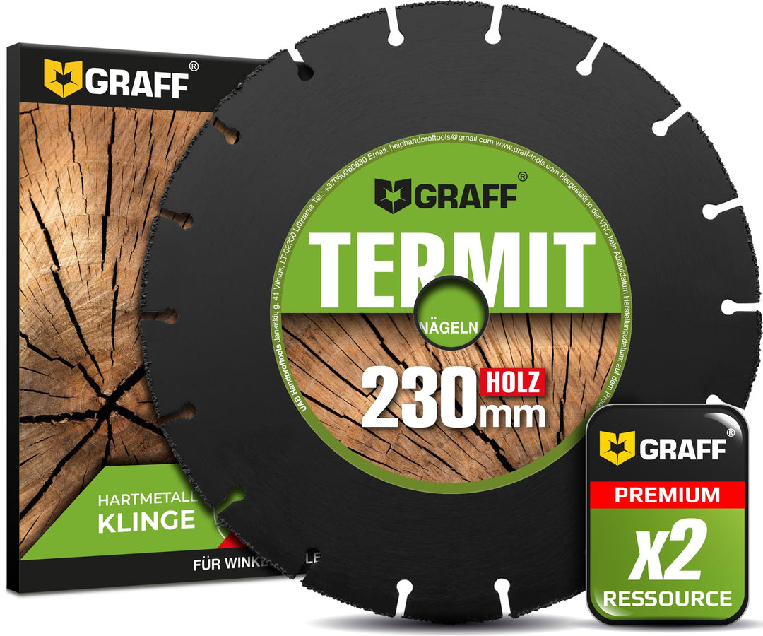 Hartmetall Flexscheibe für Holz GRAFF Termit 230mm - Winkelschleifer Multi Wheel Trennscheibe (wood